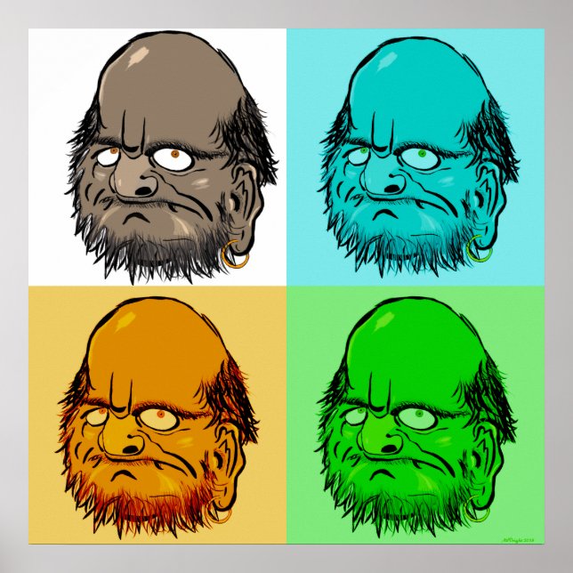 Bodhidharma Pop Art Poster (Vorne)