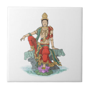 Bodhisattva aus Keramik des Mitgefühls Fliese