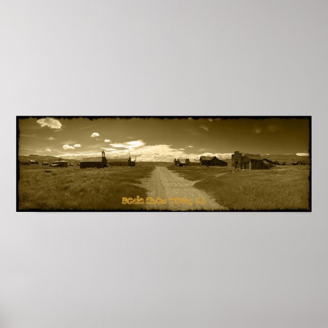 Bodie Ghost Town Sepia Pano Poster (Vorne)