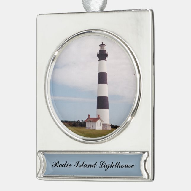 Bodie-Insel-Leuchtturm Banner-Ornament Silber (Links)
