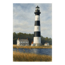 Bodie Island Leuchtturm Aquarell