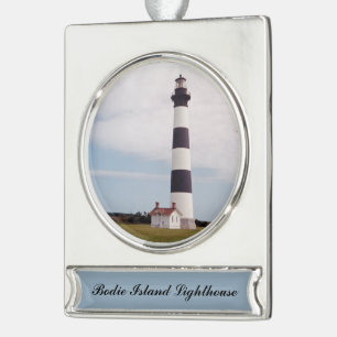 Bodie Island Leuchtturm Banner-Ornament Silber
