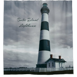 Bodie Island Leuchtturm schwarz-weiß Duschvorhang