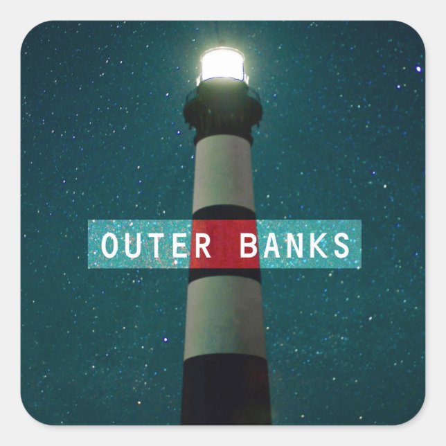 Bodie Island Light. Quadratischer Aufkleber (Vorderseite)