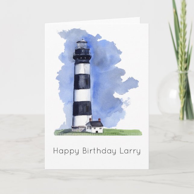Bodie Island Lighthouse personalisiert Geburtstags Karte (Vorderseite)