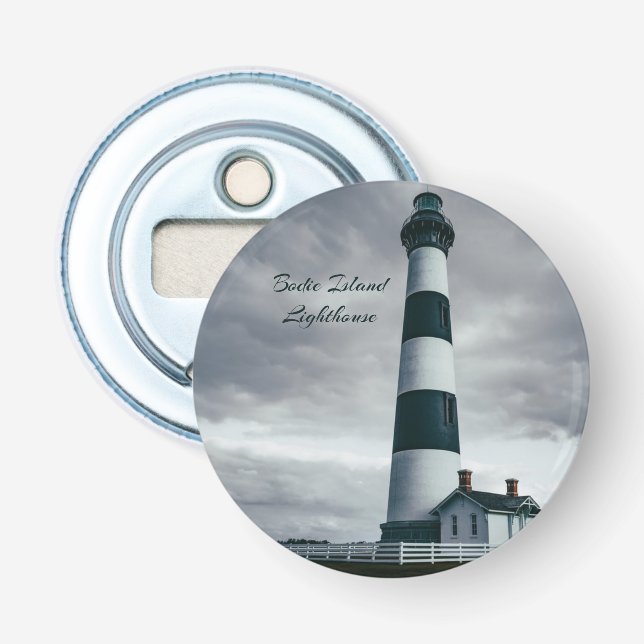 Bodie Island Lighthouse Schwarzweiß Flaschenöffner (Vorderseite)
