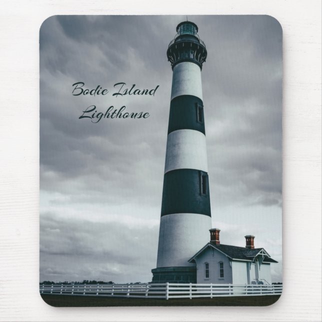 Bodie Island Lighthouse Schwarzweiß Mousepad (Vorne)