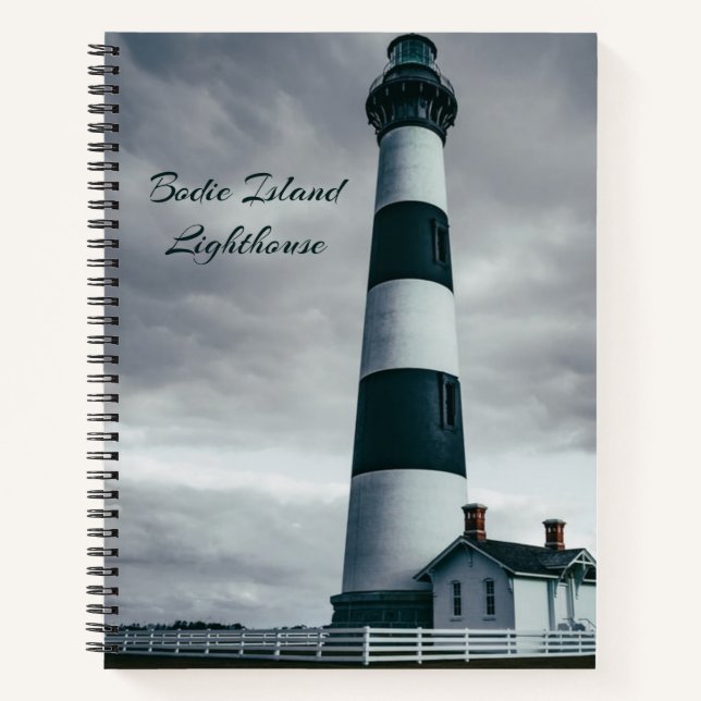 Bodie Island Lighthouse Schwarzweiß Notizbuch (Vorderseite)