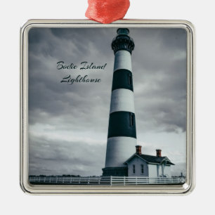 Bodie Island Lighthouse Schwarzweiß Ornament Aus Metall