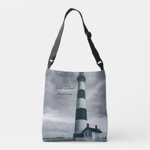 Bodie Island Lighthouse Schwarzweiß Tragetaschen Mit Langen Trägern