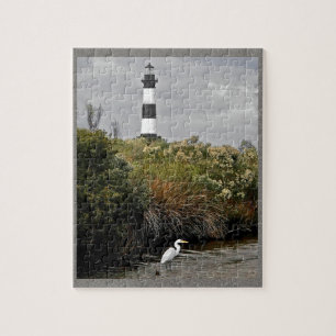 Bodie Island Lighthouse with Egret Puzzle