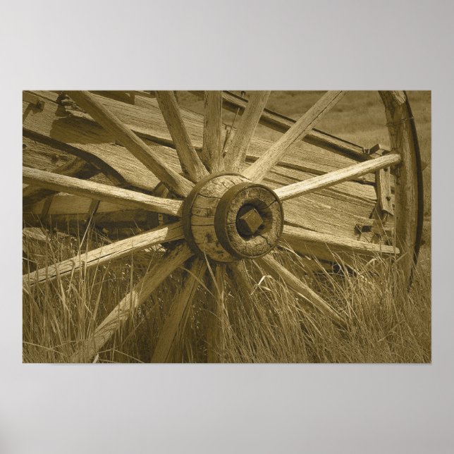 Bodie Wagon Wheel Sepia Poster 2 (Vorne)