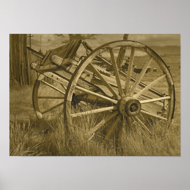 Bodie Wagon Wheel Sepia Poster 3 (Vorne)