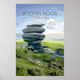 Bodmin Moor Druck Cornwall Reiseplakat Poster