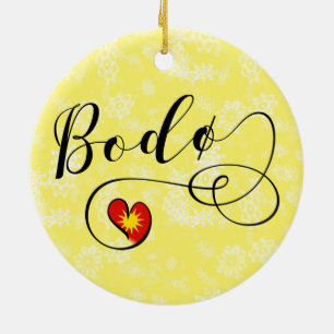 Bodø Flaggenherz, Norwegen, Bodö Keramik Ornament