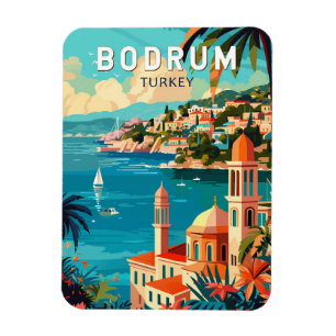 Bodrum Türkei Reise Kunst Vintage Magnet