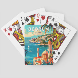 Bodrum Türkei Reise Kunst Vintage Spielkarten