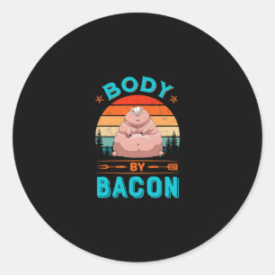 Body Bacon Fat Pig Funny Niedlich Vintag Runder Aufkleber