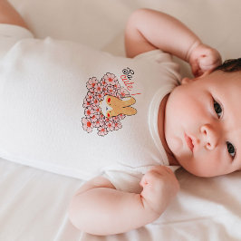 Body bébé So Cute lapin mignon et fleurs roses Baby Strampler