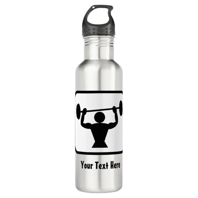 Body Builder / Muscleman Graphic - Personalizable Edelstahlflasche (Vorderseite)