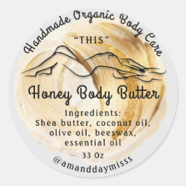Body Butter Balm Care Packung Gold Gray Runder Aufkleber
