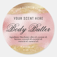 Body Butter Etiketten rosa mit Goldfarben