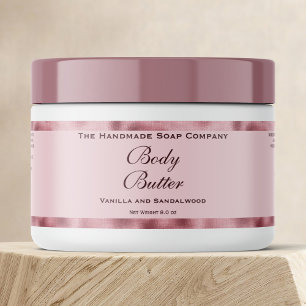 Body Butter Jar Etikett Rosa & Imitats Rosa Farbe