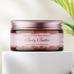 Body Butter Jar Etikett Rosa & Imitats Rosa Farbe