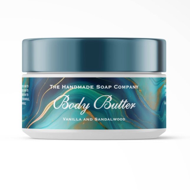 Body Butter Jar Label - Aquamarin Blue & Gold Marm (Von Creator hochgeladen)