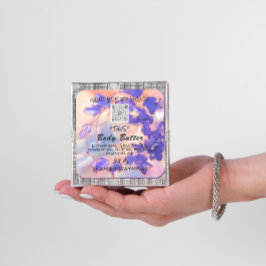 Body Butter Produktverpackung Rose Lila QR LOGO Quadratischer Aufkleber