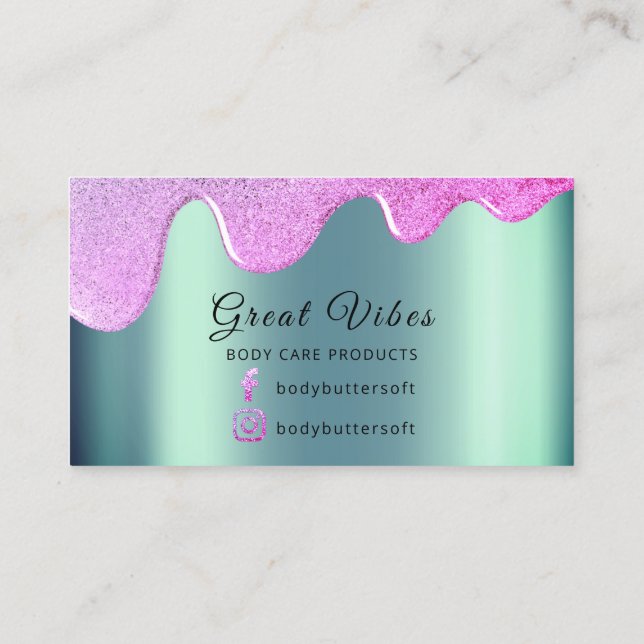 Body Butter Tropfen Produkt Verpackung Social Medi Visitenkarte (Rückseite)