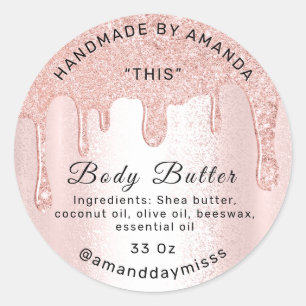 Body Butter Verpackung Rose Tropfen Kosmetik Scrub Runder Aufkleber