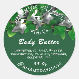 Body Butter Verpackungsmittel Grünholz Runder Aufkleber