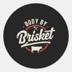 Body by Brisket Byckyard Cookout Grillen Grill 2 Runder Aufkleber