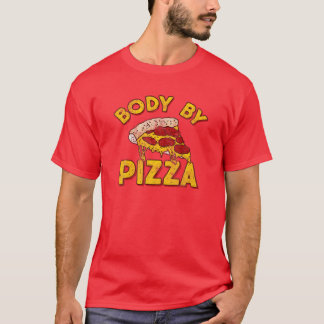 Body by Pizza - Funny Vintage Fitness Liebe Cheesy T-Shirt