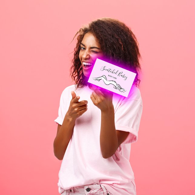 Body Care Bildhauerei QRCODE Schwarz-weiß Lilac Visitenkarte (Body Care Sculpting QRCODE Black White Lilac Business Card)