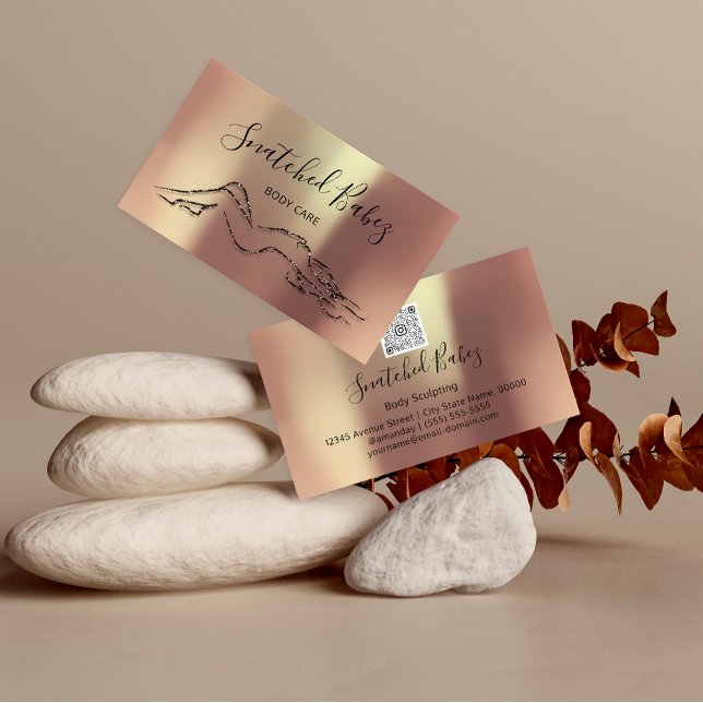 Body Care Bildhauerei QRCODE Schwarze Rose Moderne Visitenkarte (Von Creator hochgeladen)