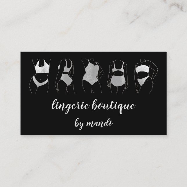 Body Care Logo QR Code Bikini Underground Shop Sch Visitenkarte (Vorderseite)