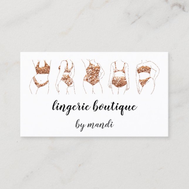 Body Care Logo QR Code Bikini Unterwäsche Rose Visitenkarte (Vorderseite)