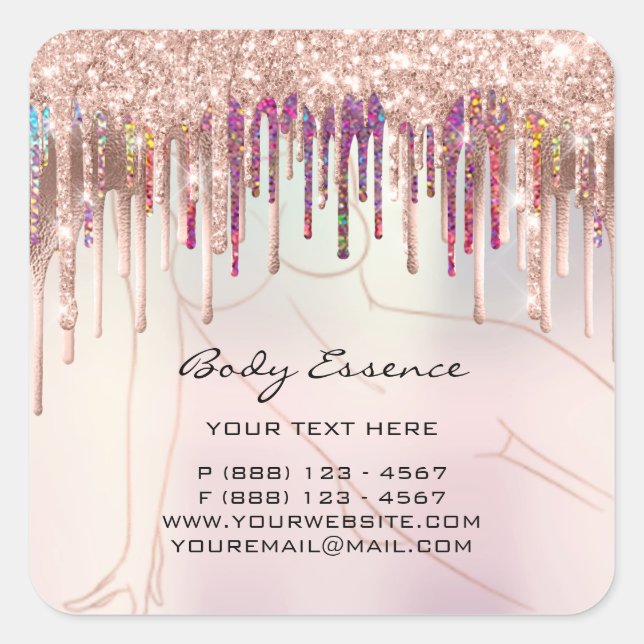 Body Care Shaping Soap Balm Kosmetische Rose Tropf Quadratischer Aufkleber (Vorderseite)