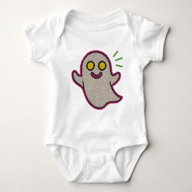 Body de bebé con fantasma bordado – diseño diverti baby strampler (Vorderseite)