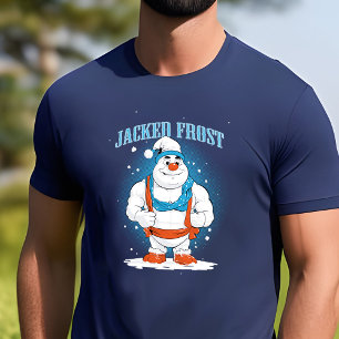 Body Gebäude Snowman Funny Muscles Fitness Puff T-Shirt