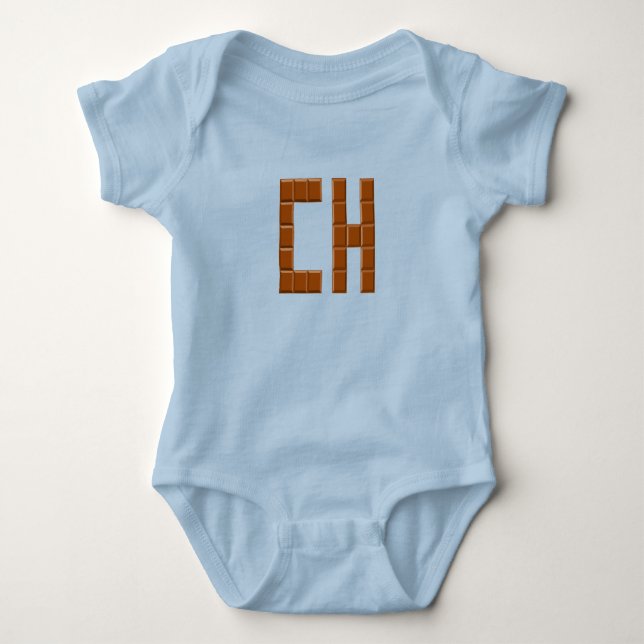 Body Jersey hellblau CHOCOLATE SCHWEIZ Baby Strampler (Vorderseite)