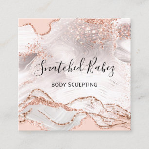 Body-Logo-Massage Bildhauerei Marmormor Rose QRCOD Quadratische Visitenkarte