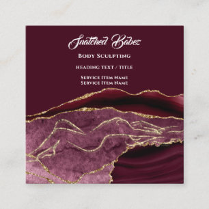 Body Logo Massage Modellieren Gold Glitzer QRCODE Quadratische Visitenkarte