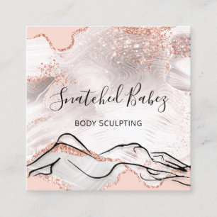 Body-Logo-Massage Skulpting WELLNESS-CENTER Marmor Quadratische Visitenkarte