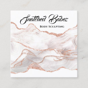 Body-Logo-Massage Skulptur Marmor Rose QRCODE Sq Quadratische Visitenkarte