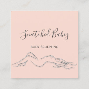 Body-Logo-Massage Skulptur QRCODE-Rose grau Quadratische Visitenkarte