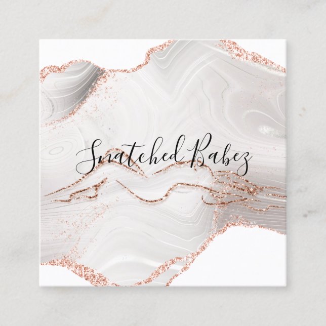 Body-Logo-Massage Skulptur QRCODE-Rose Marmor Quadratische Visitenkarte (Vorderseite)