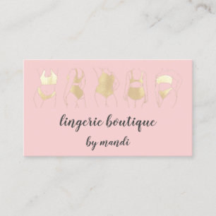 Body Logo QRCode Bikini Unterwäsche Shop Gold Rose Visitenkarte